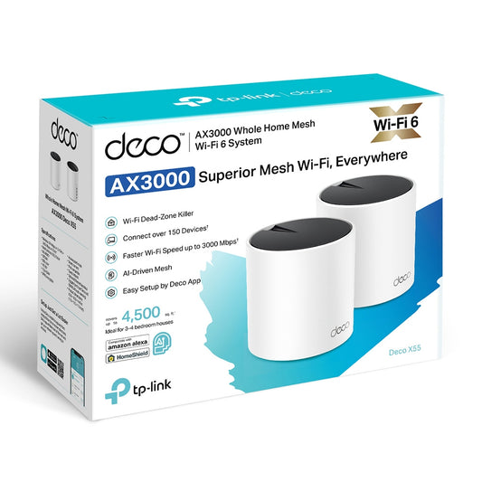 TP-Link Deco X55 (3-Pack) AX3000 Whole Home Mesh Wi-Fi 6 System