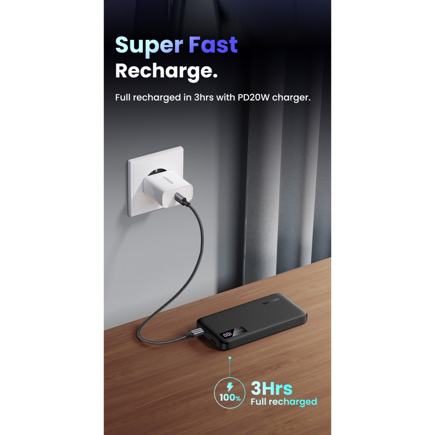 UGREEN PD Power Bank 10000mAh - Black