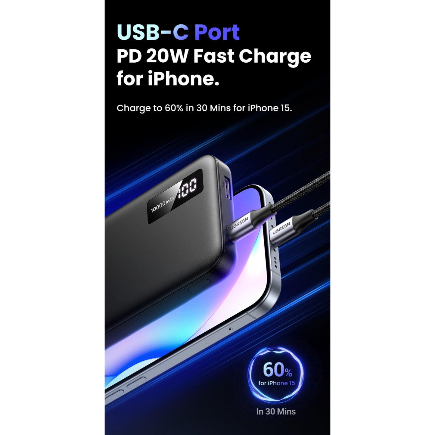 UGREEN PD Power Bank 10000mAh - Black