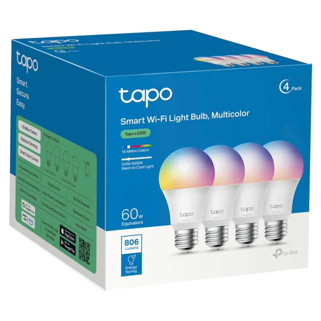 Smart WiFi Light Bulb Multicolor 4Pack