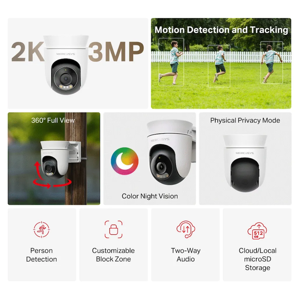 Outdoor Pan or Tilt Security WiFi Camera