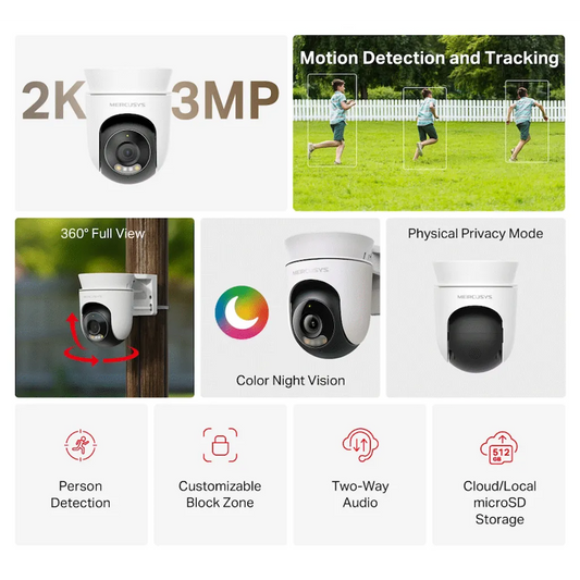 Outdoor Pan or Tilt Security WiFi Camera