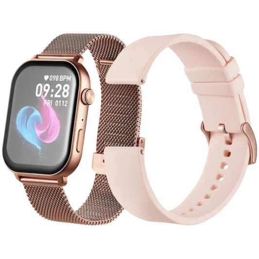 Volkano Trinity Series Smartwatch with Metal Mesh Strap - Gold