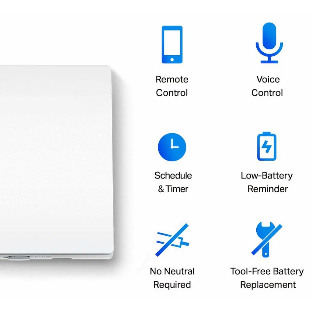 Smart Light Switch 2 Gang 1 Way