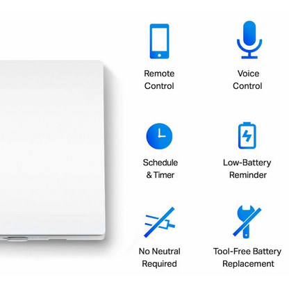 Smart Light Switch 2 Gang 1 Way