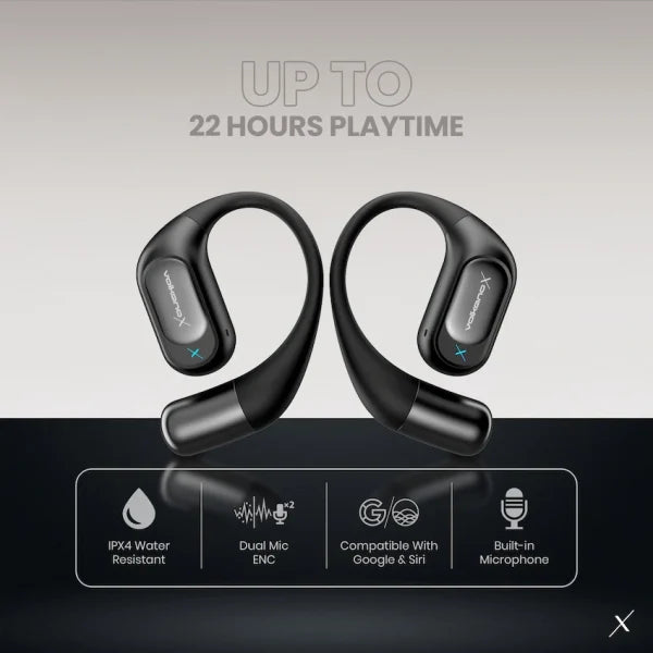 VolkanoX O300 Air Conduction OWS Earphones - Black