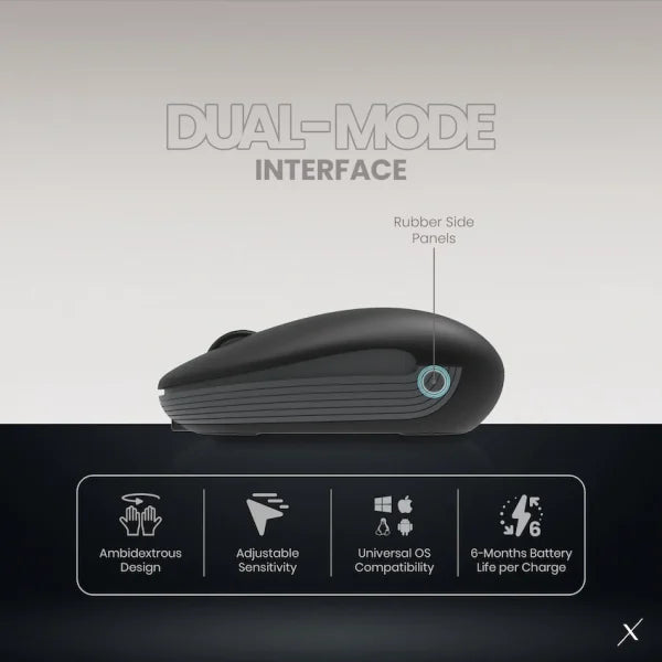 VolkanoX Asher Bluetooth Wireless Mouse - Graphite