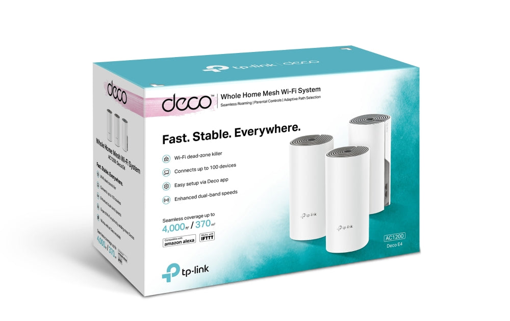 TP-Link Deco E4 (3-Pack) AC1200 Whole-Home Mesh Wi-Fi System